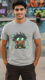Men's Rich Black Guy Streetwear Classic Fit T-shirt