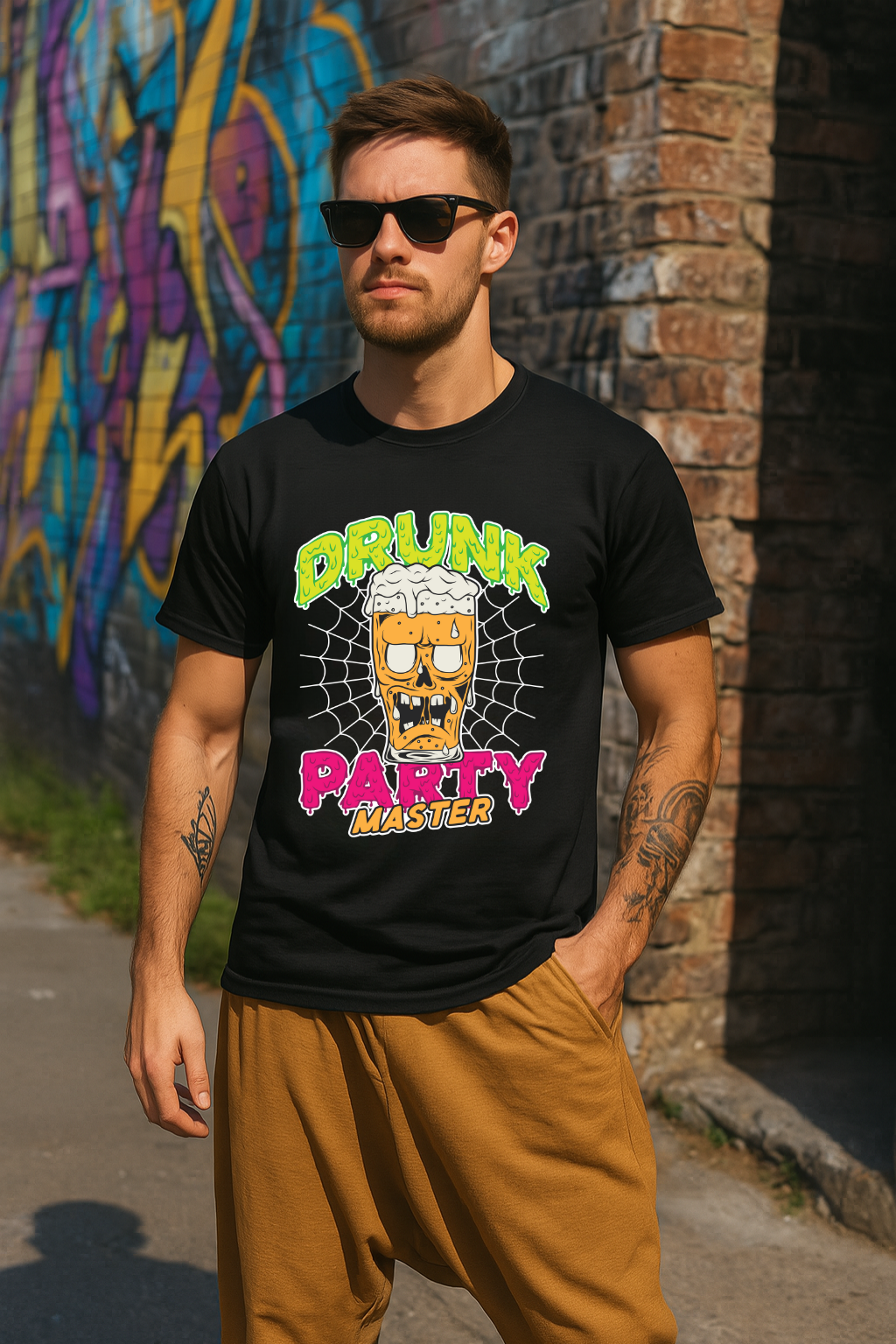Men's Drunk Party Master Streetwear Classic Fit T-shirt