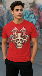Men's Mushroom Skull Streetwear Classic Fit T-shirt
