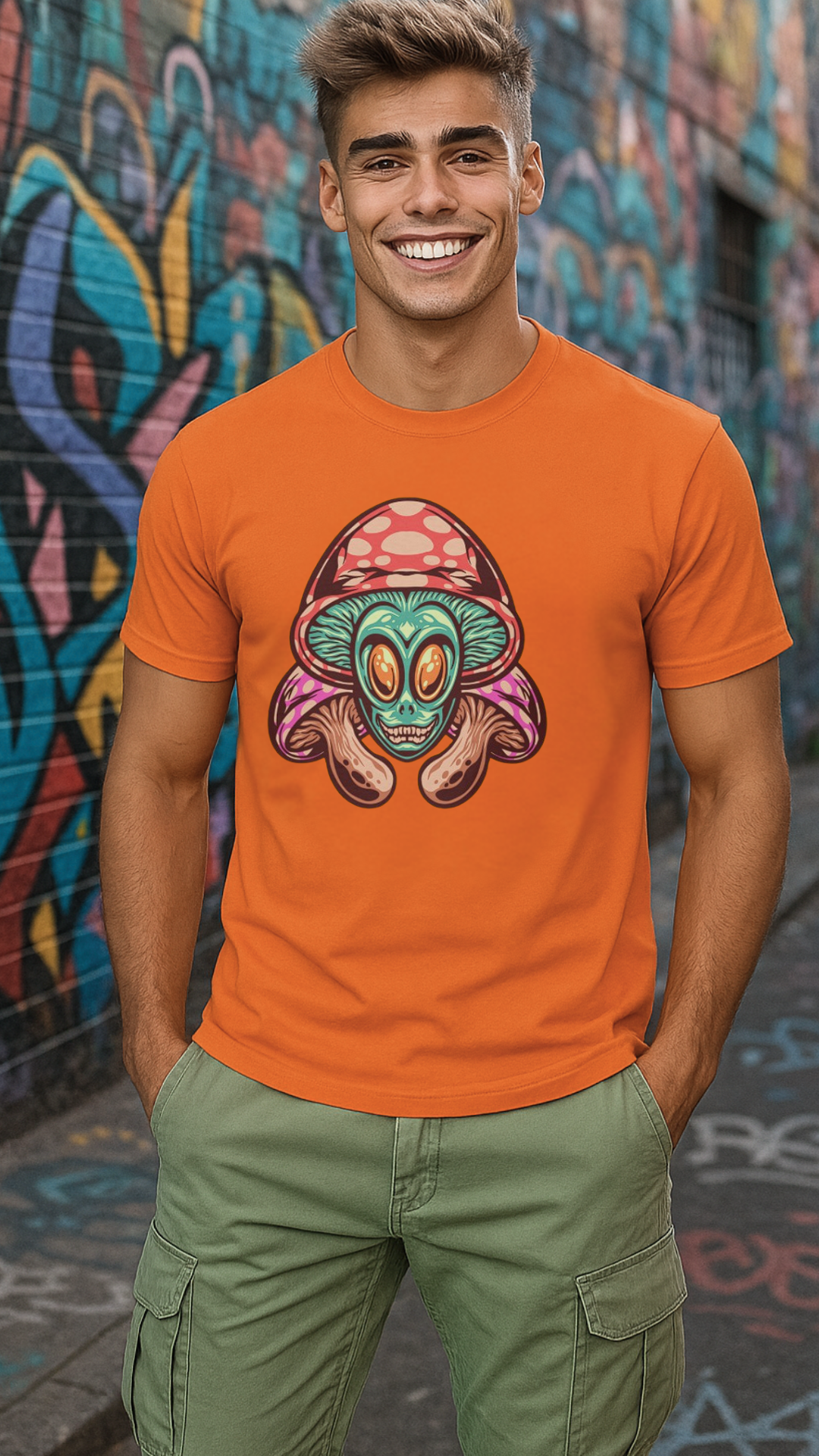 Men's Mushroom Alien Streetwear Classic Fit T-shirt