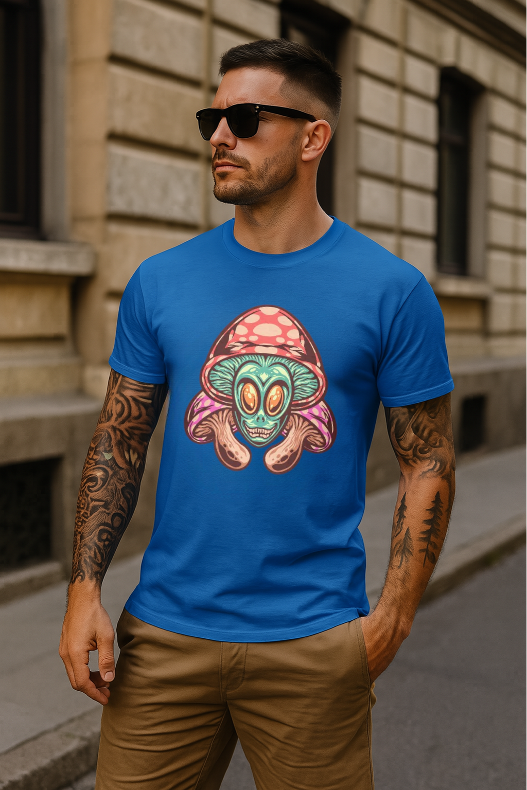 Men's Mushroom Alien Streetwear Classic Fit T-shirt