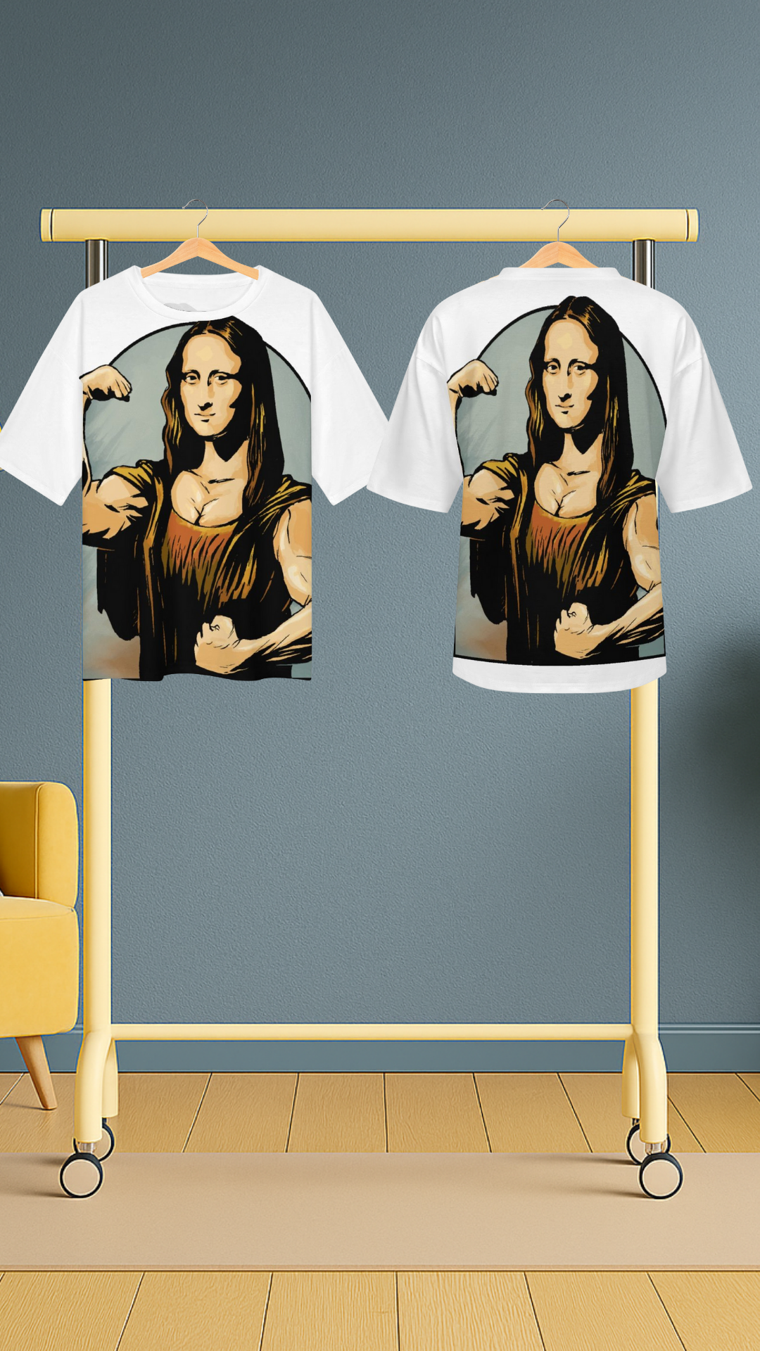 Men's Beefed Up Mona Lisa Abstract Oversized T-shirt