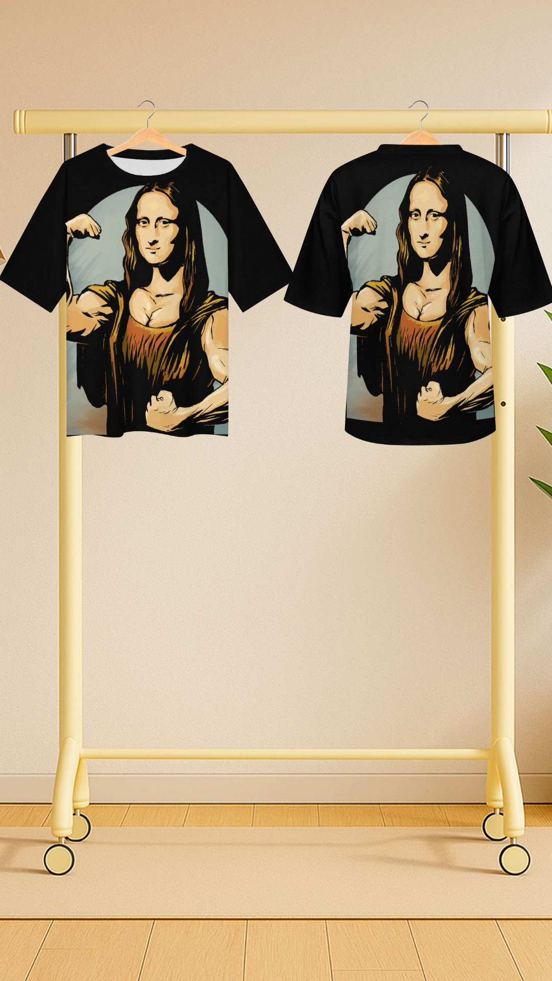 Men's Beefed Up Mona Lisa Abstract Oversized T-shirt