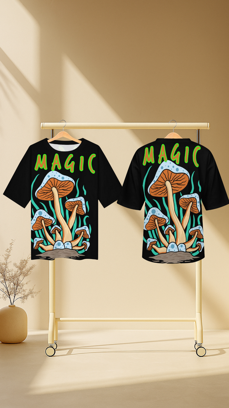 Men's Psychedelic Magic Mushrooms Acid & Punk Oversized T-shirt