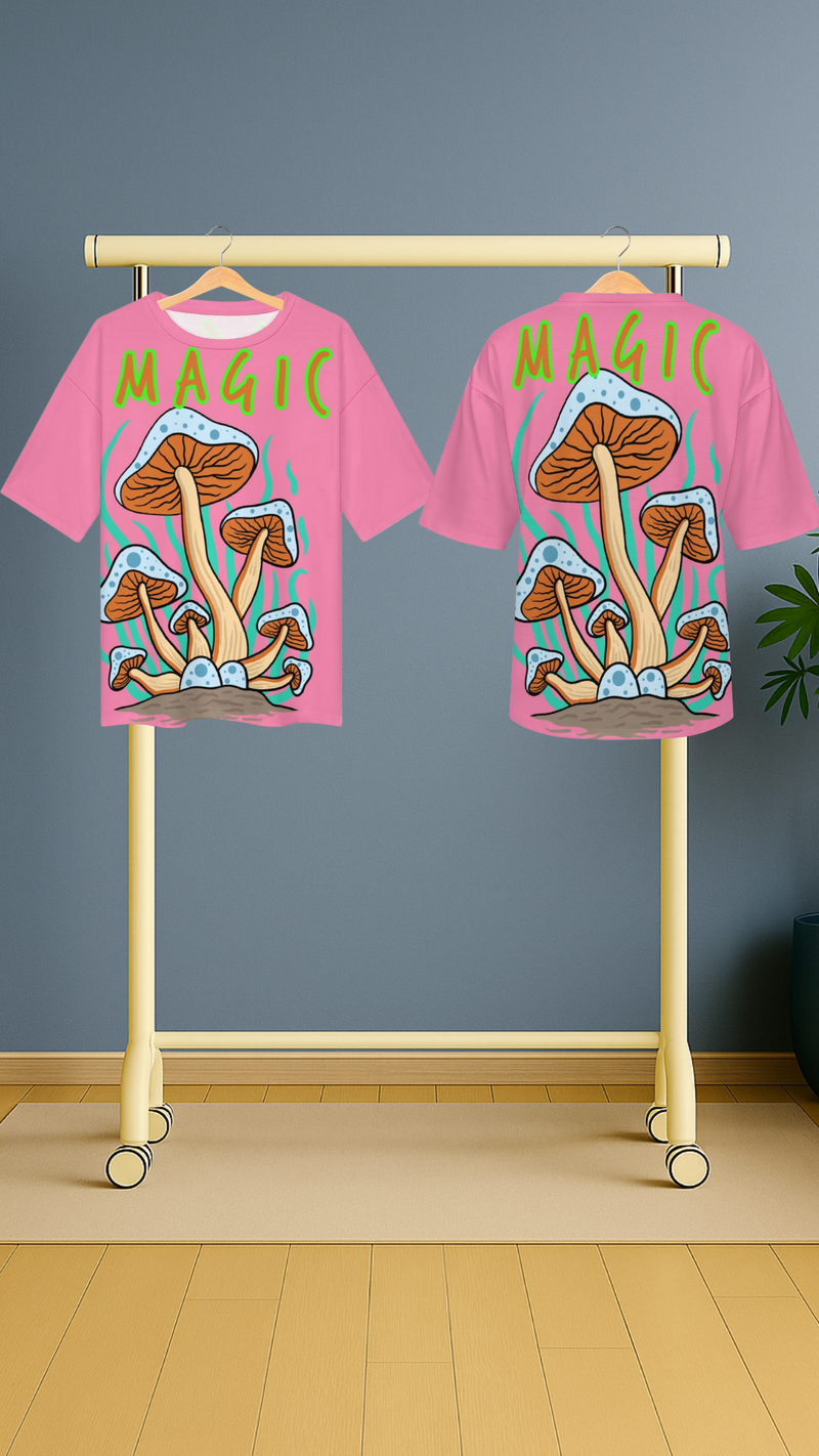 Men's Psychedelic Magic Mushrooms Acid & Punk Oversized T-shirt