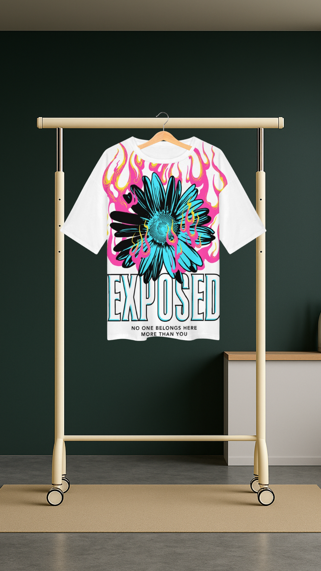 Men's Exposed Abstract Oversized T-shirt