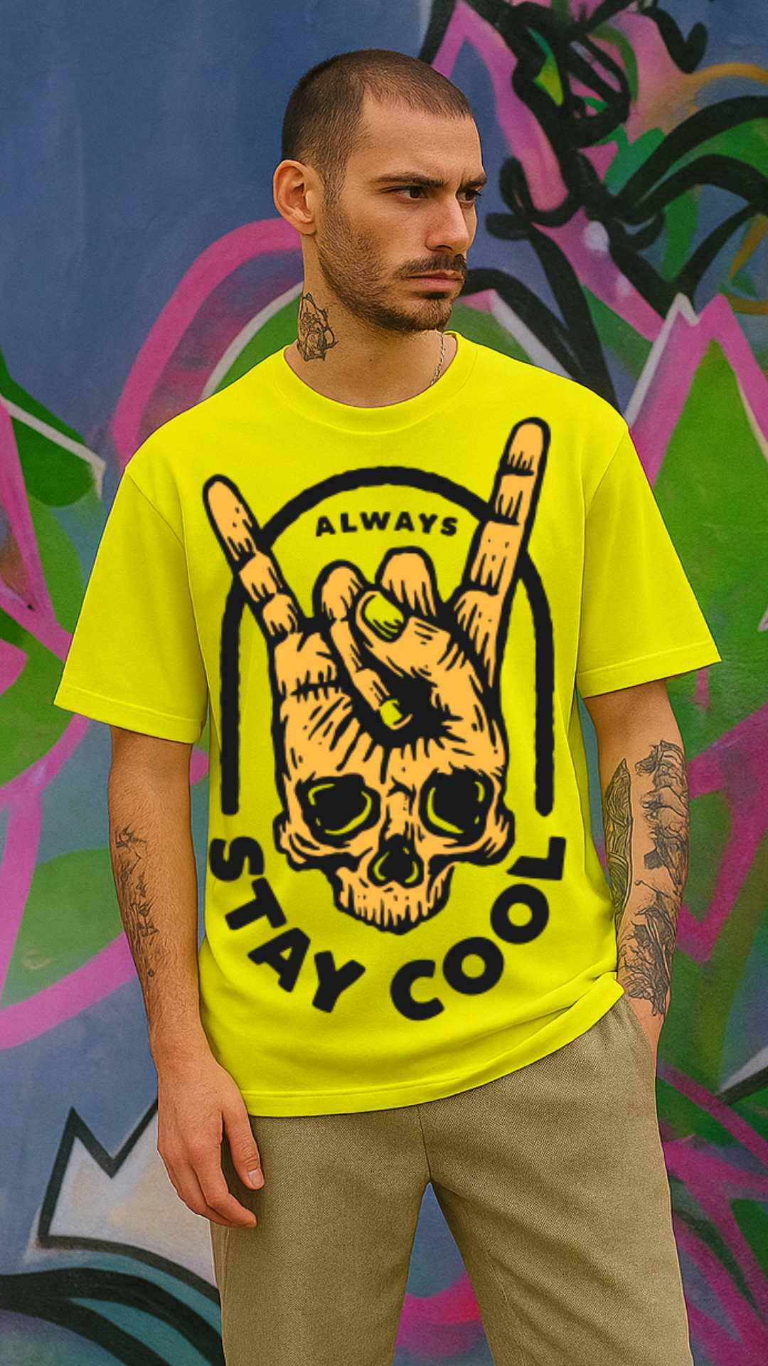 Men's Always Stay Cool Acid & Punk Oversized T-shirt