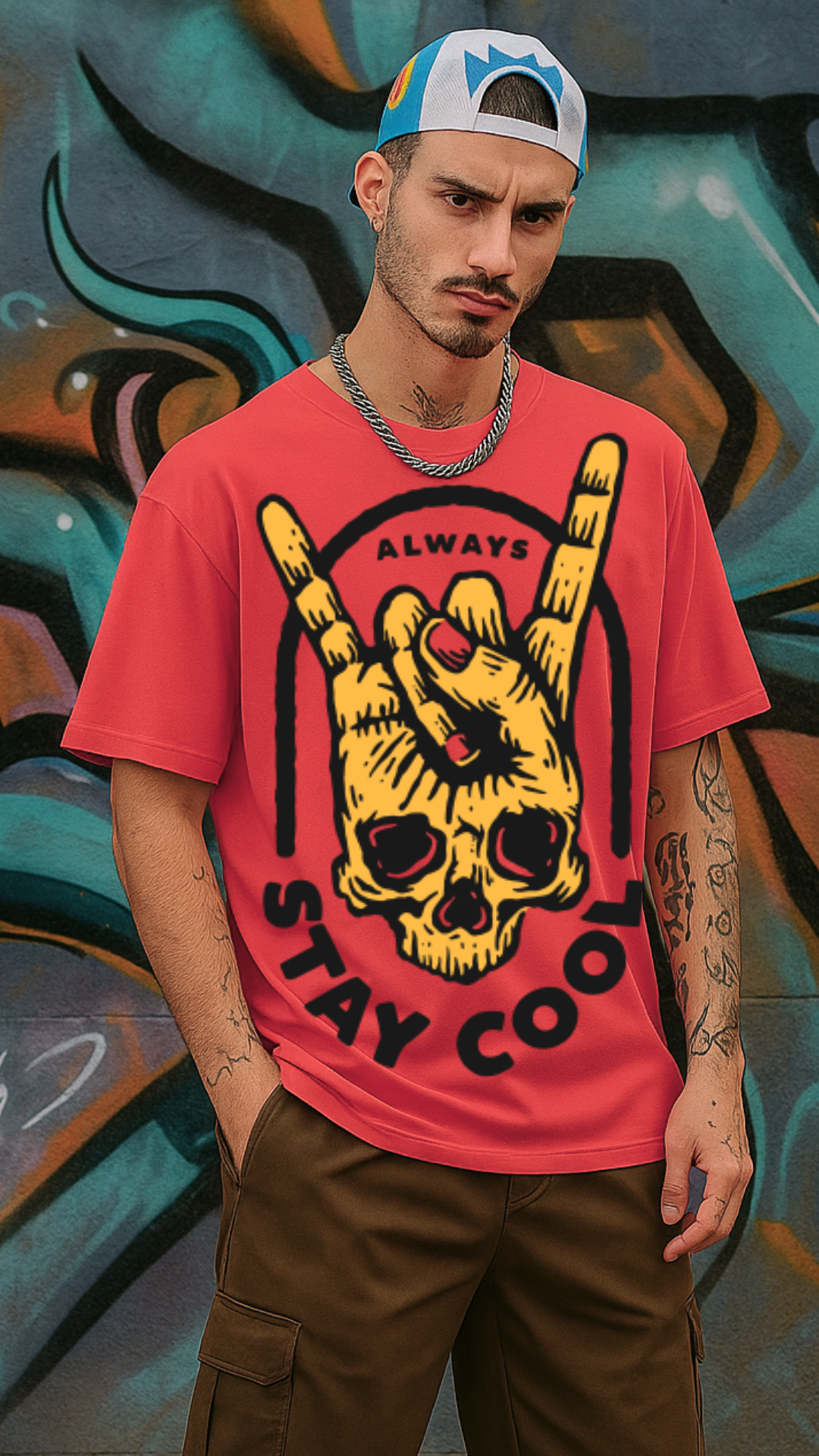 Men's Always Stay Cool Acid & Punk Oversized T-shirt