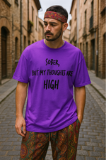 Men's High Thoughts Typography Oversized T-shirt