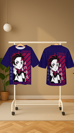 Men's Tanjiro Potrait Demon Slayer Anime Oversized T-shirt