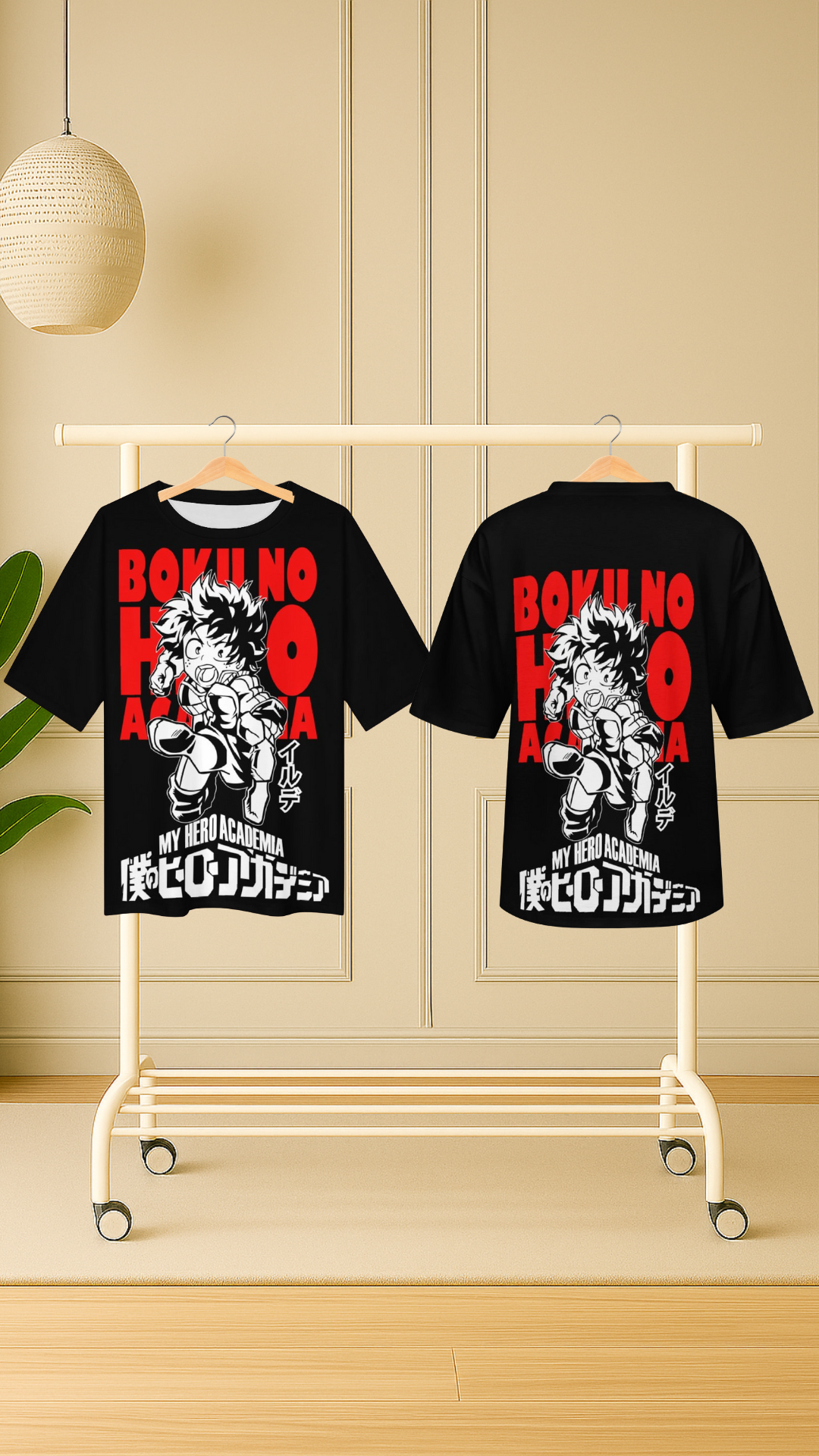 Men's Izuku My Hero Academia Anime Oversized T-shirt