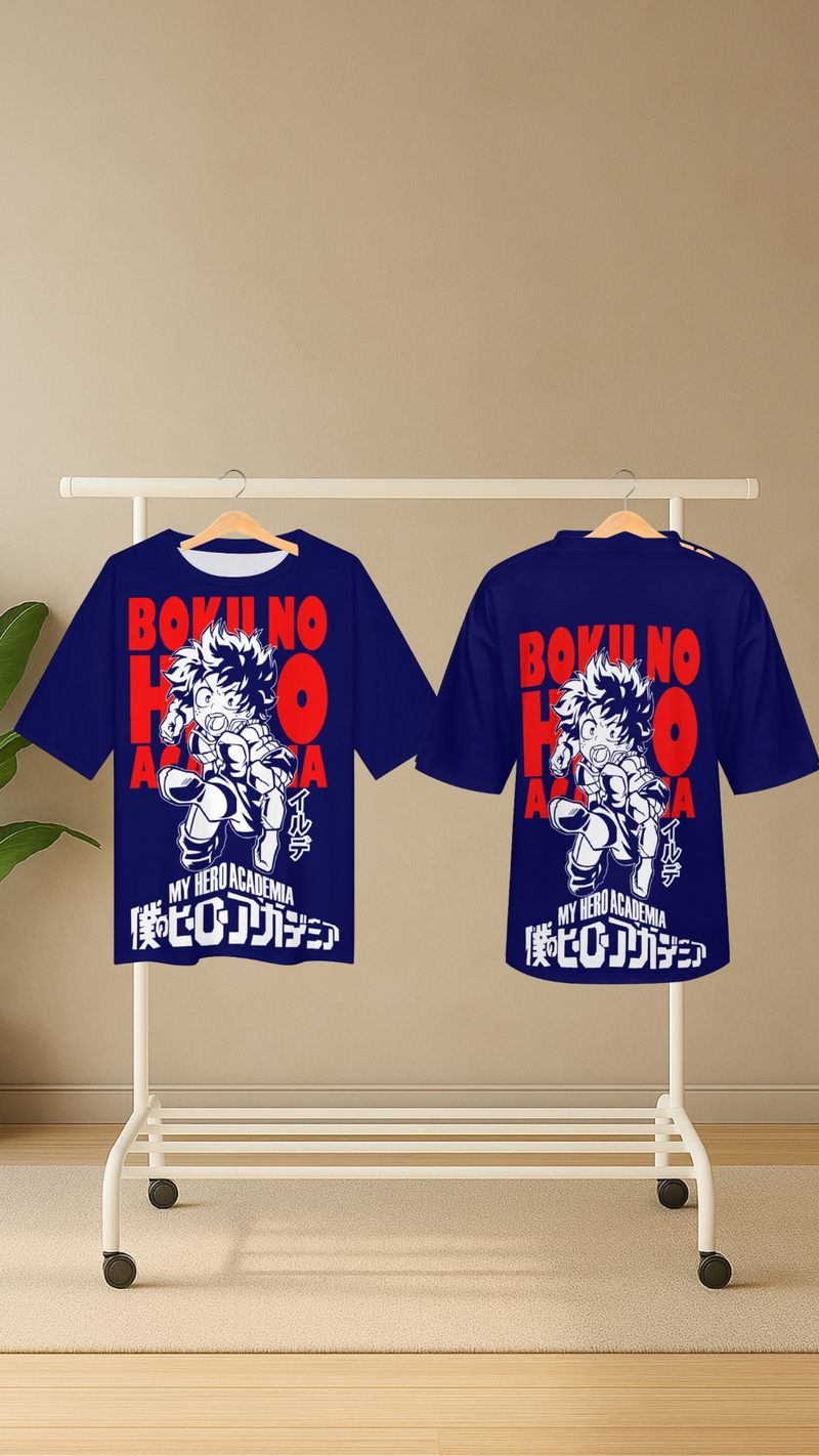 Men's Izuku My Hero Academia Anime Oversized T-shirt