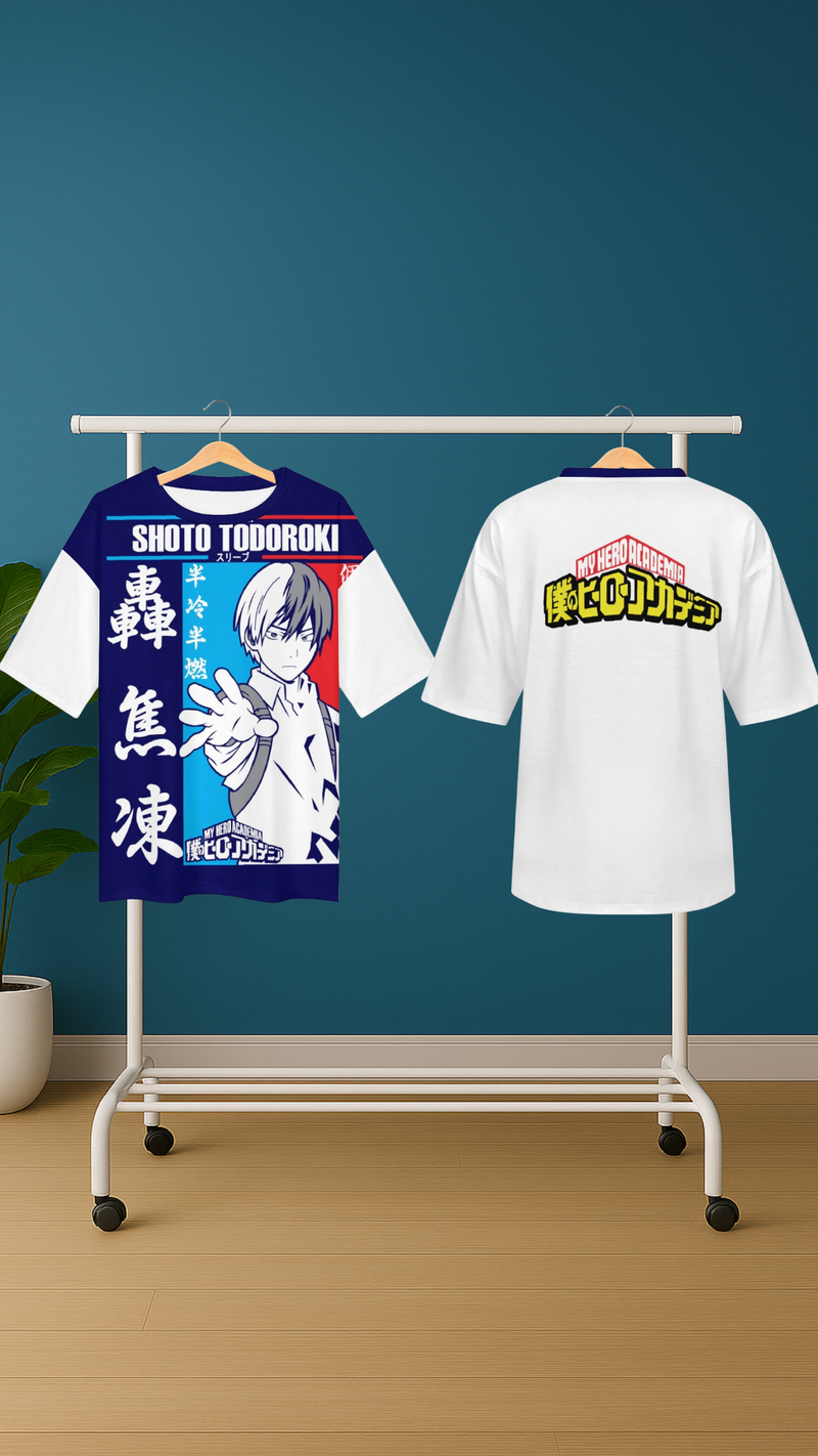 Men's Shoto Frame My Hero Academia Anime Oversized T-shirt