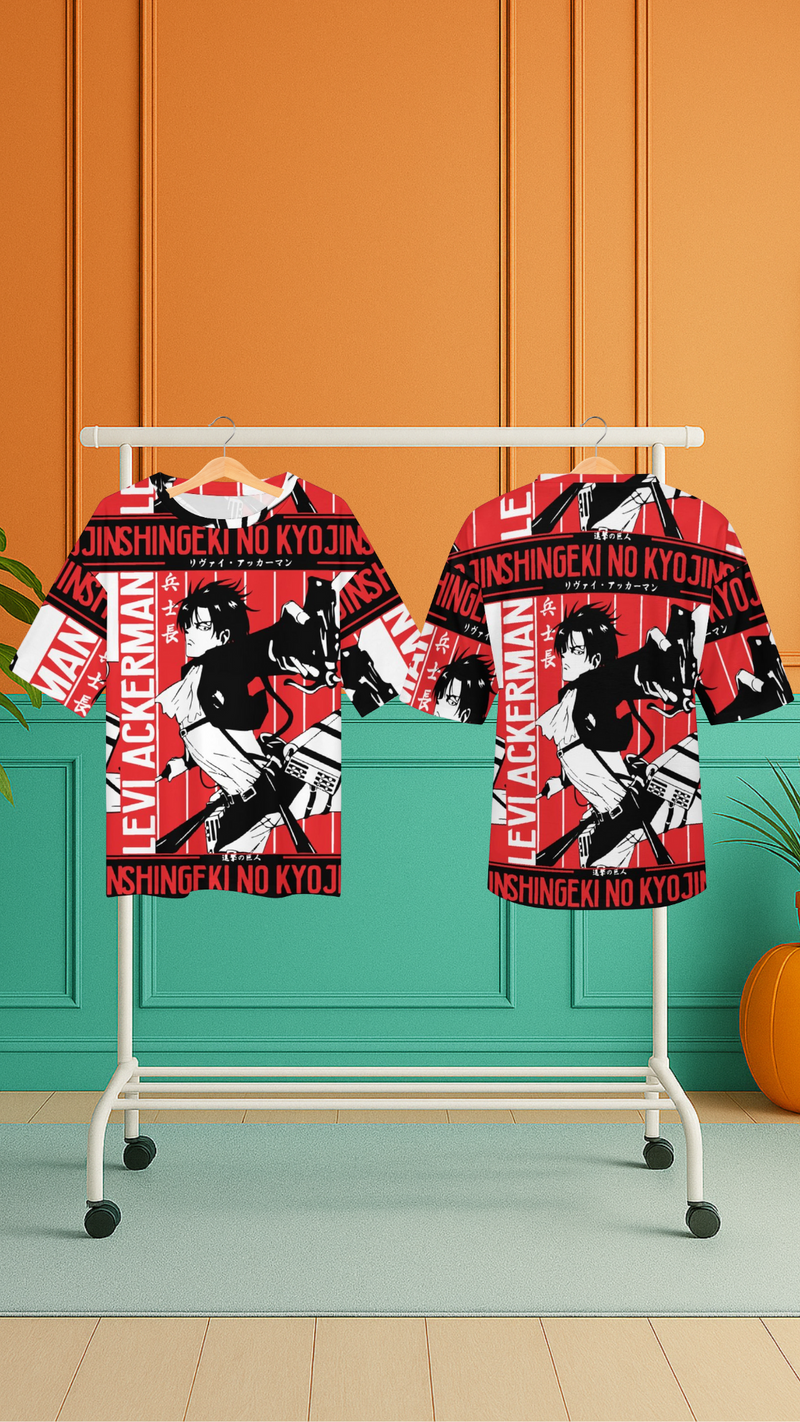 Men's Levi Ackerman Attack On Titan Anime Oversized T-shirt