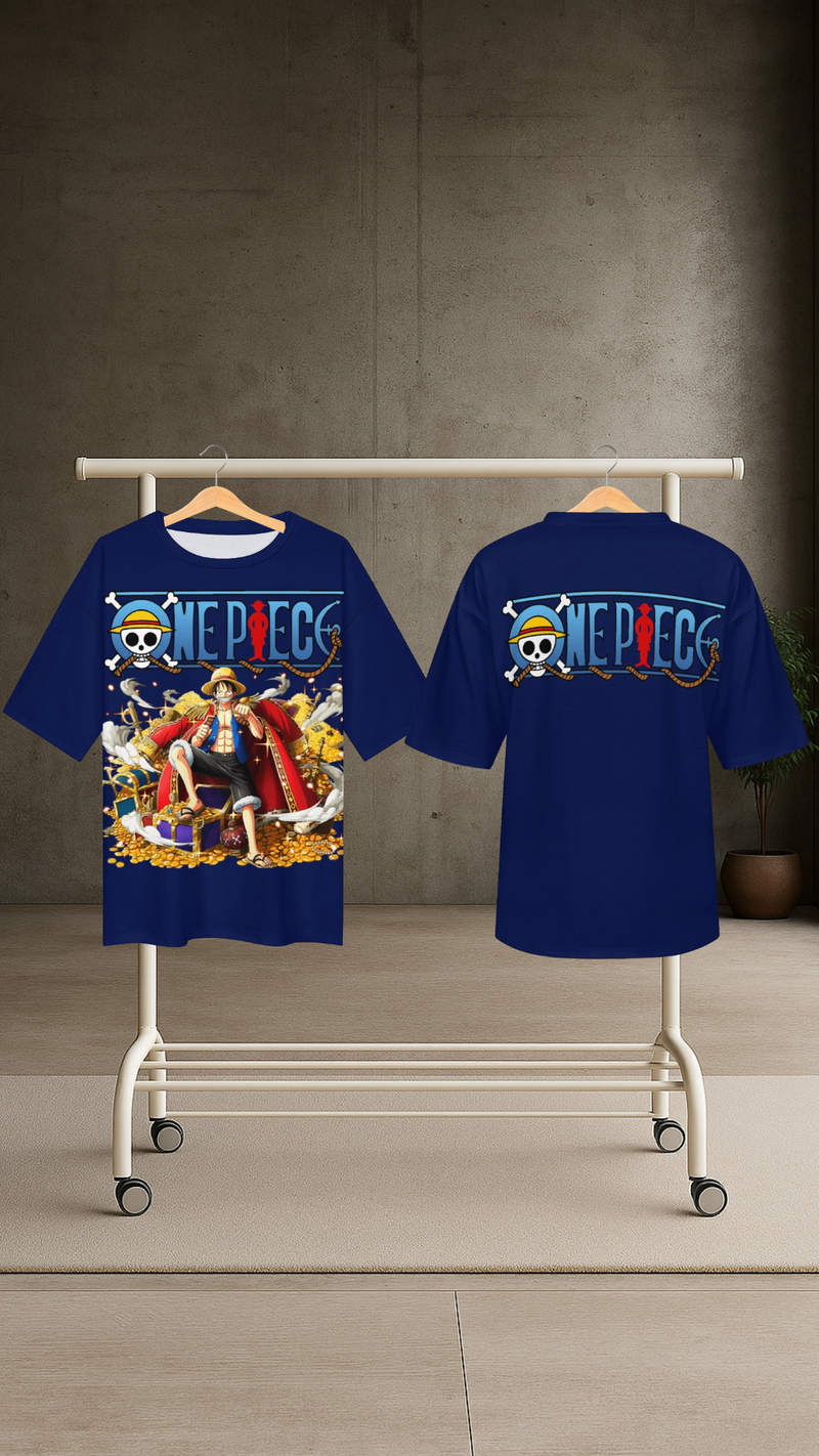 Men's Luffy One Piece Anime Oversized T-shirt