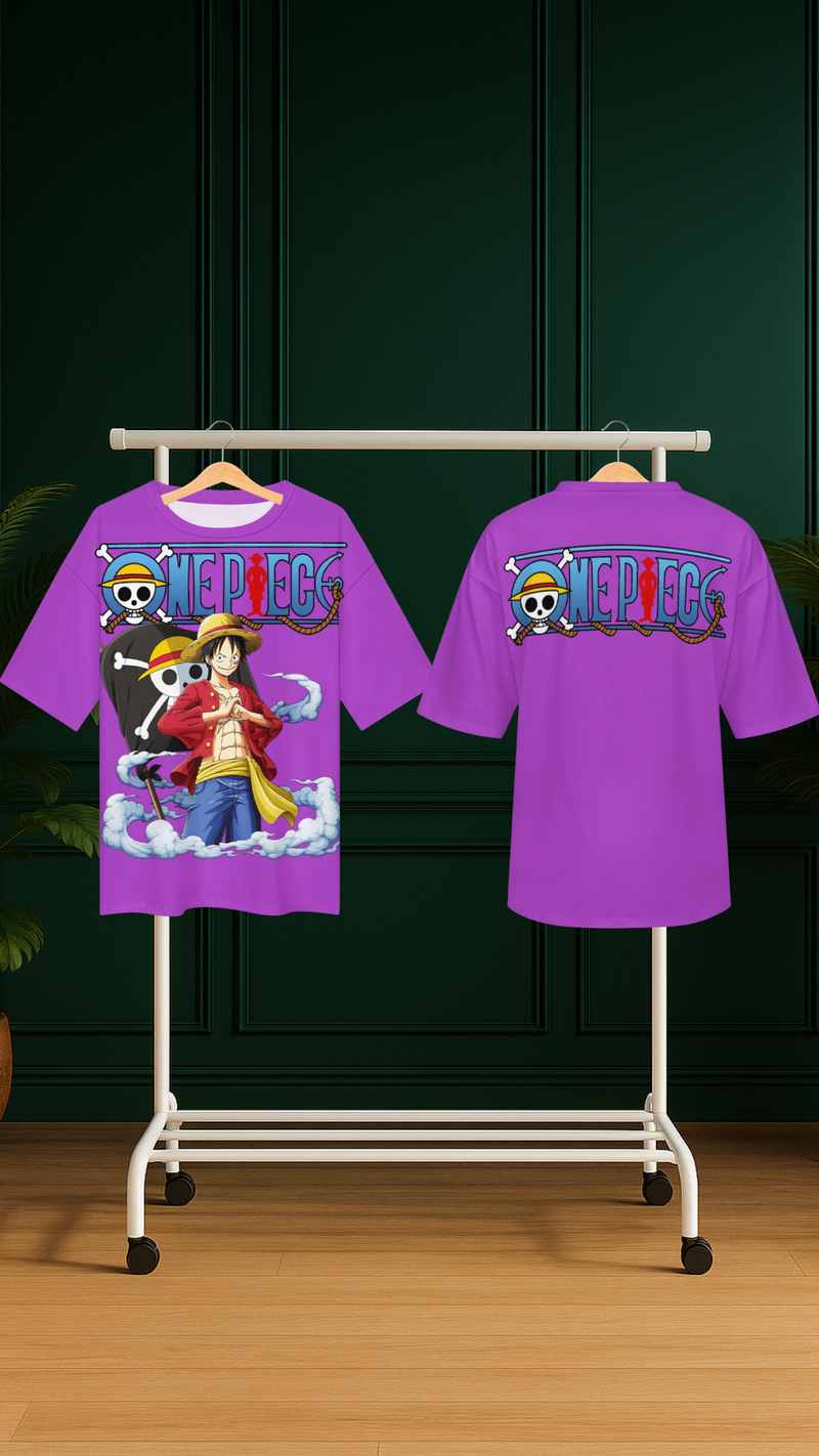Men's Sailor Luffy One Piece Anime Oversized T-shirt