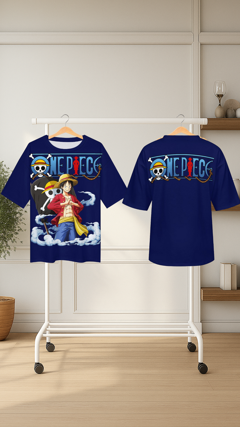 Men's Sailor Luffy One Piece Anime Oversized T-shirt