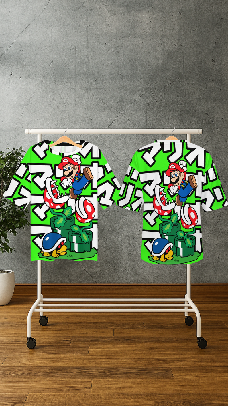 Men's Super Mario Anime Oversized T-shirt