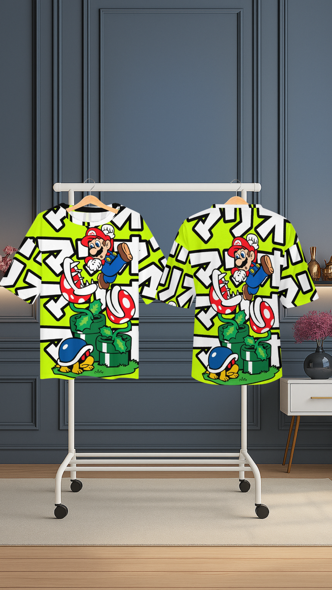 Men's Super Mario Anime Oversized T-shirt