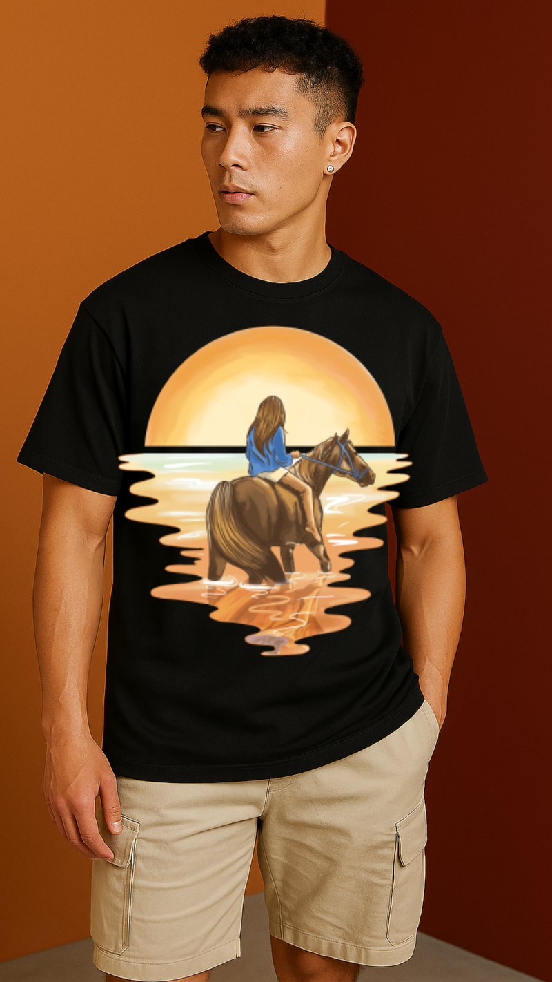 Men's Flowing Sunset Acid & Punk Oversized T-shirt