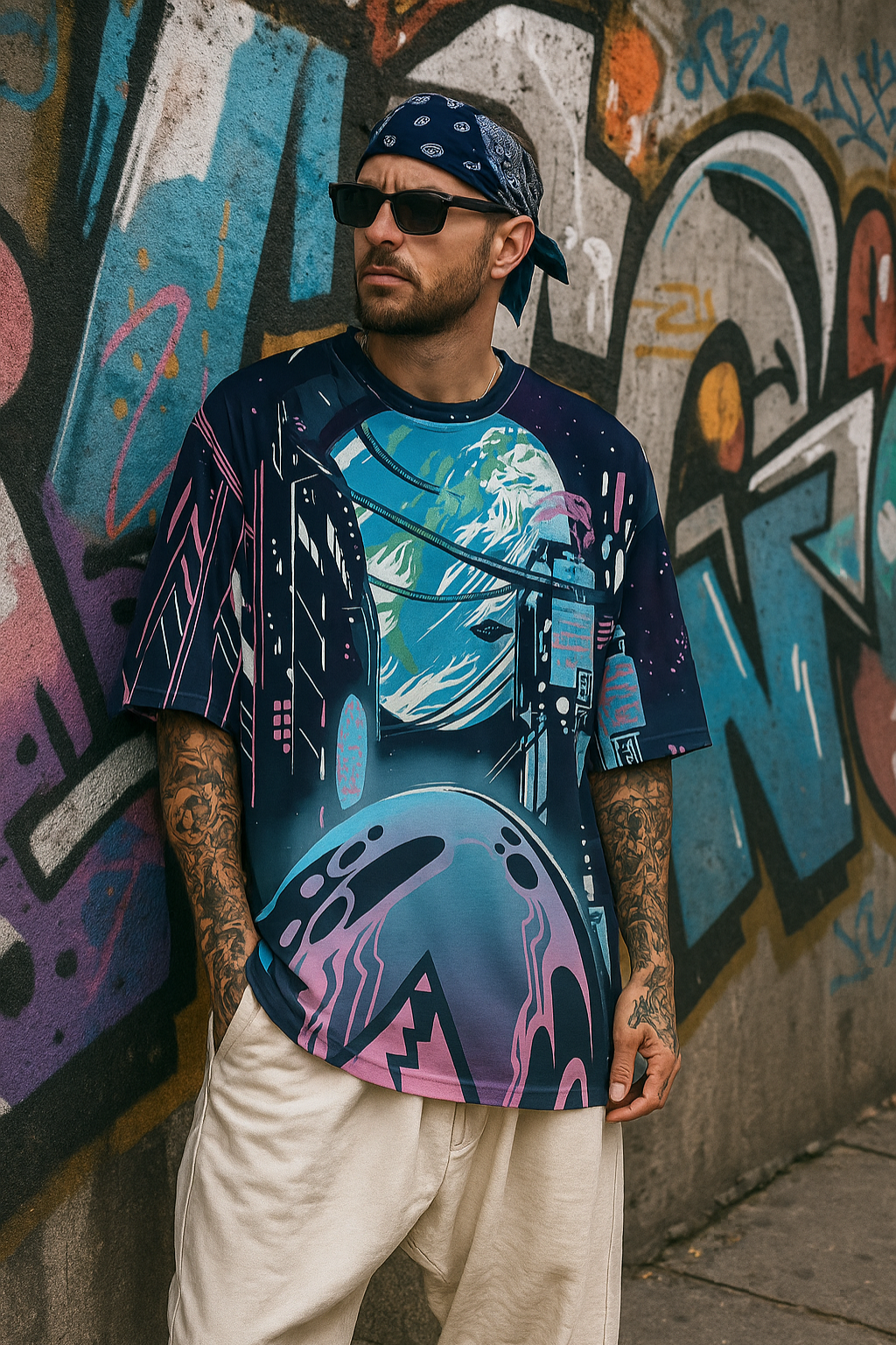 Men's Future City Acid & Punk Oversized T-shirt