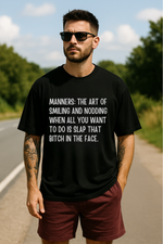 Men's Manners Typography Oversized T-shirt