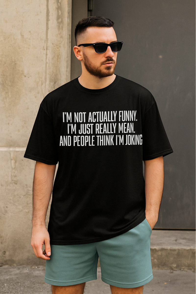 Men's Mean Me Typography Oversized T-shirt