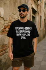 Men's Spam Typography Oversized T-shirt