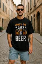 Men's Come to the dark side Typography Oversized T-shirt