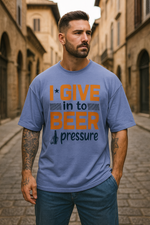 Men's Beer Pressure Typography Oversized T-shirt