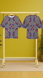 Men's Geometric Pattern Acid & Punk Oversized T-shirt