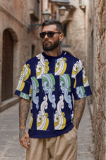 Men's Geometric Artwork Acid & Punk Oversized T-shirt