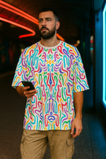 Men's Psychedelic Colors Acid & Punk Oversized T-shirt