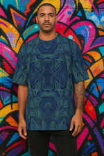 Men's Psychedelic Amoeba Acid & Punk Oversized T-shirt