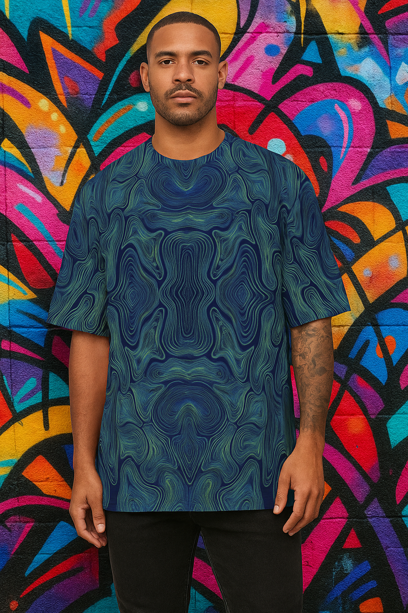 Men's Psychedelic Amoeba Acid & Punk Oversized T-shirt
