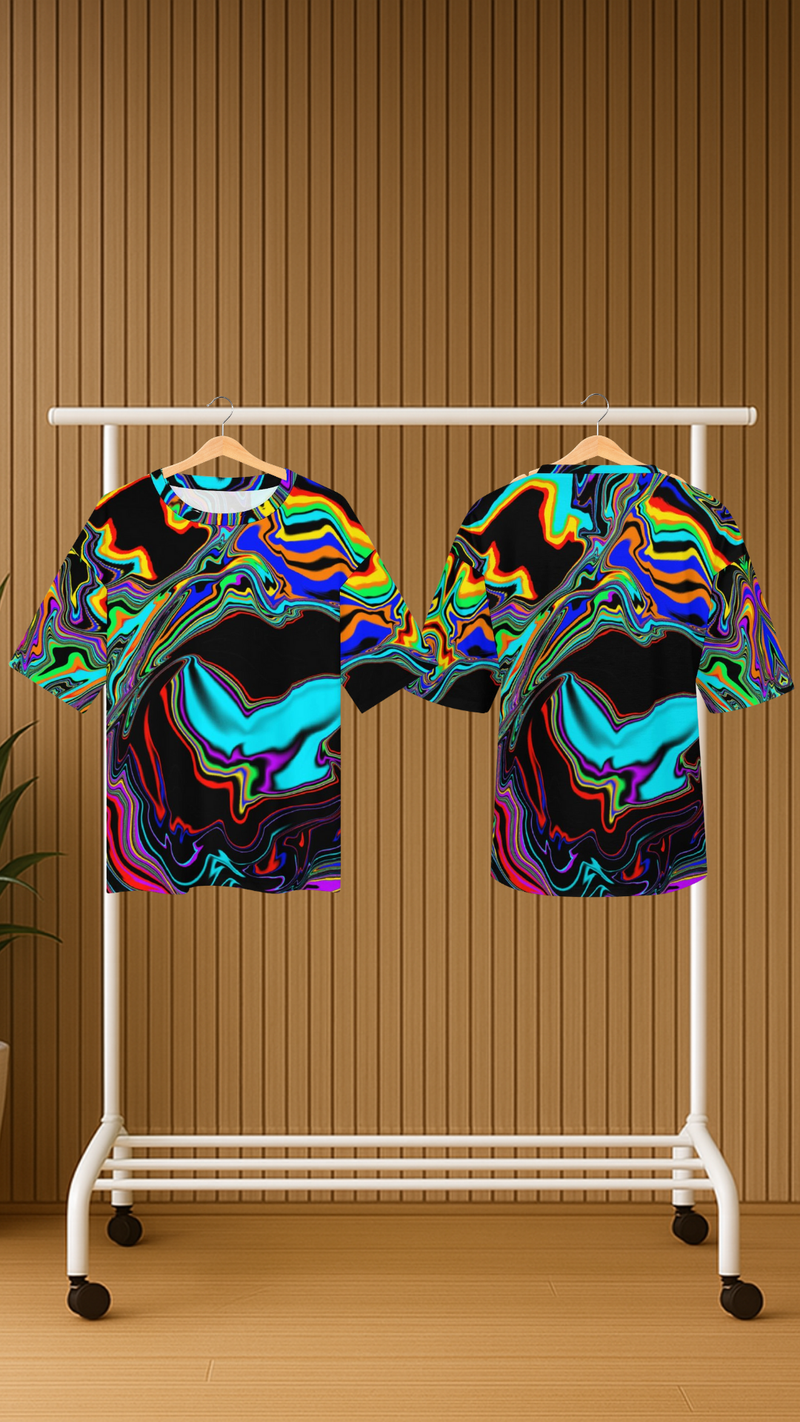 Men's Acid Rain Psychedelic Acid & Punk Oversized T-shirt