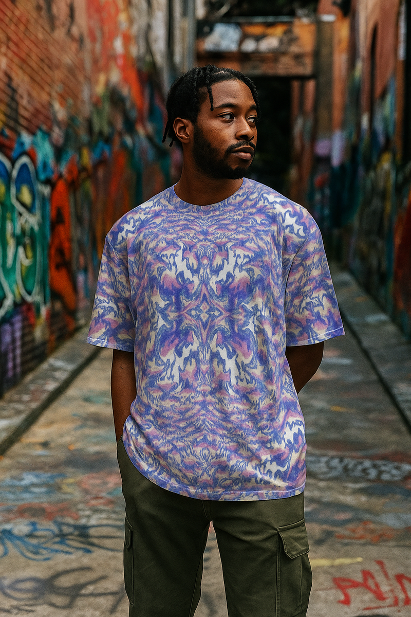 Men's Psychedelic Kaleidoscopic Acid & Punk Oversized T-shirt