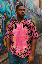 Men's Psychedelic Flames Acid & Punk Oversized T-shirt