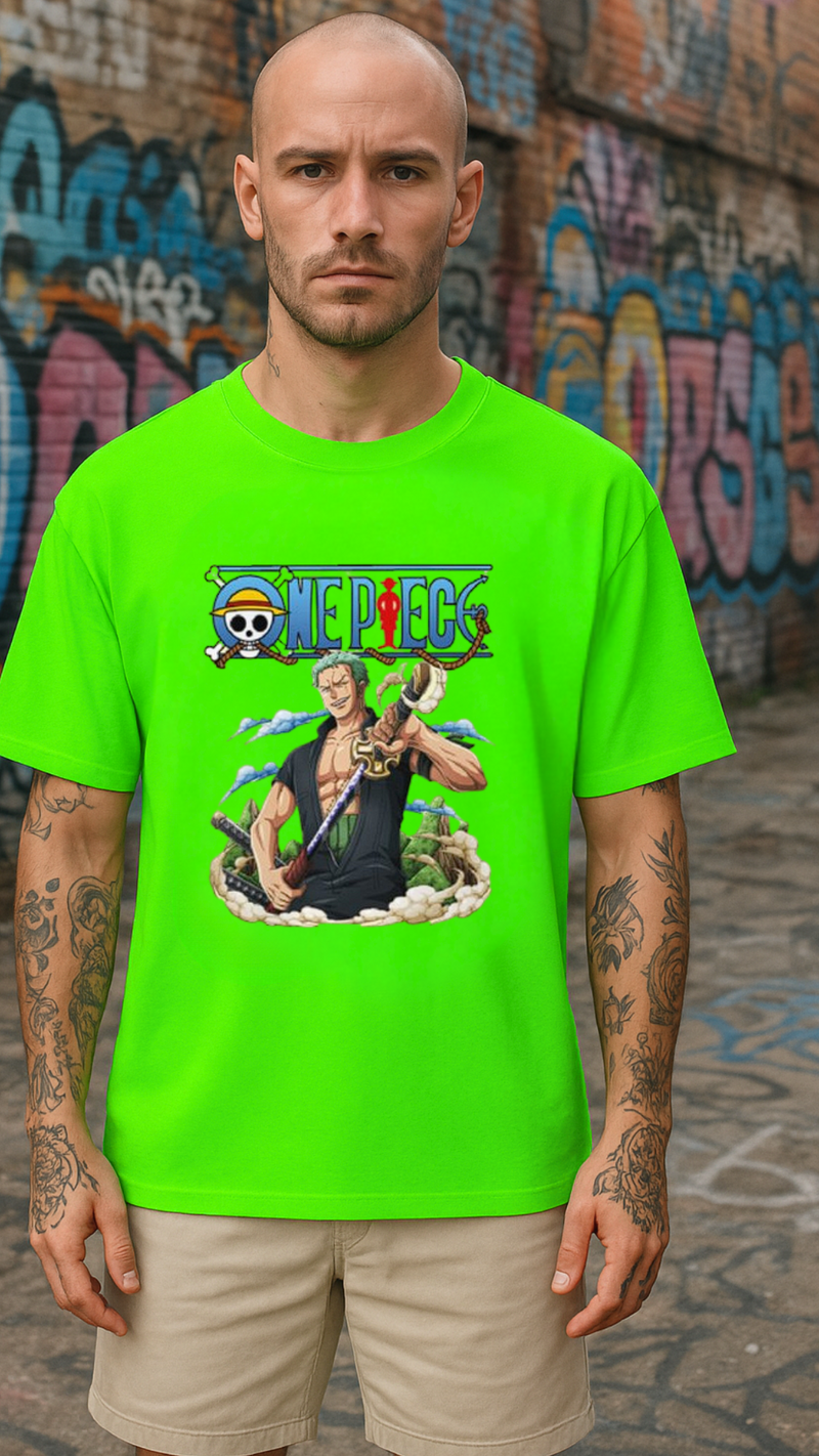 Men's Zoro One Piece Anime Oversized T-shirt