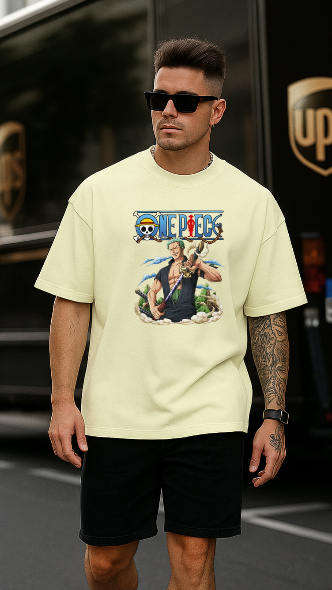 Men's Zoro One Piece Anime Oversized T-shirt