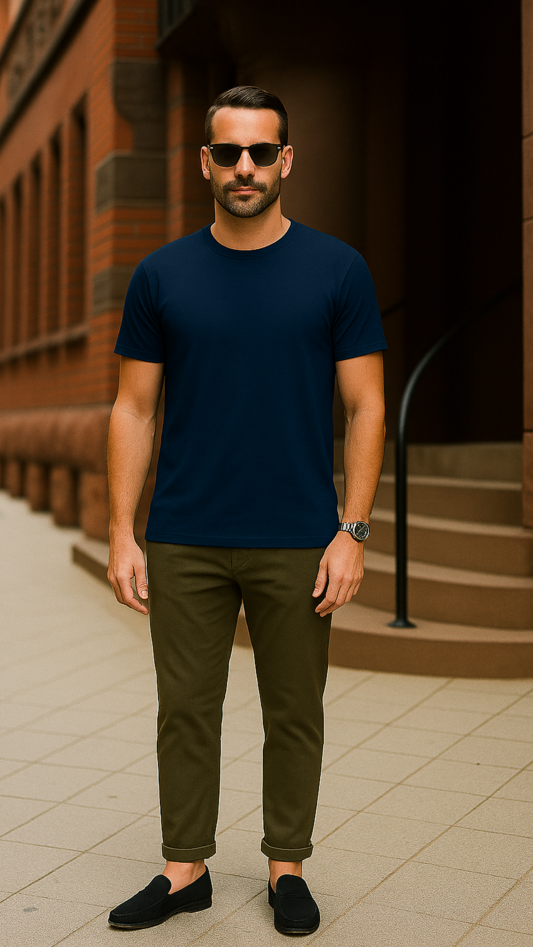 Men's Charcoal Solid Classic T-shirt