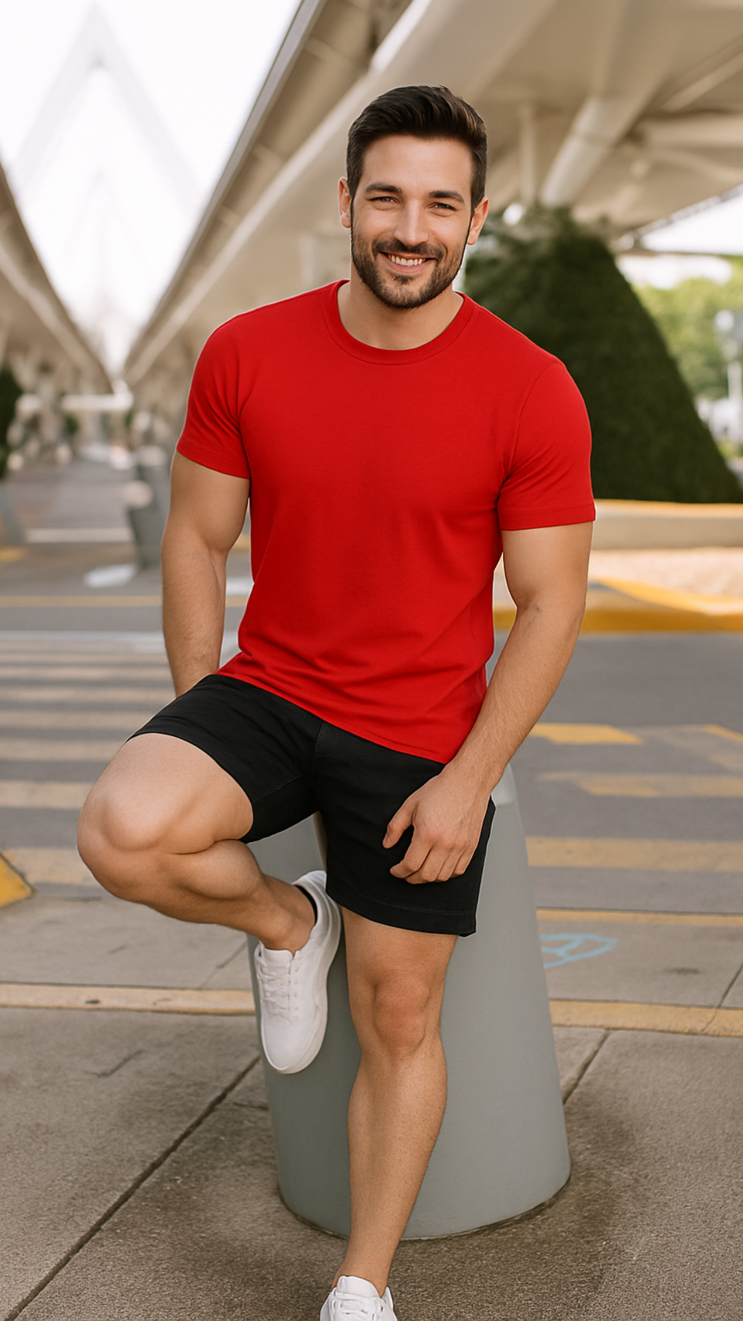 Men's Rose Madder Red Solid Classic T-shirt