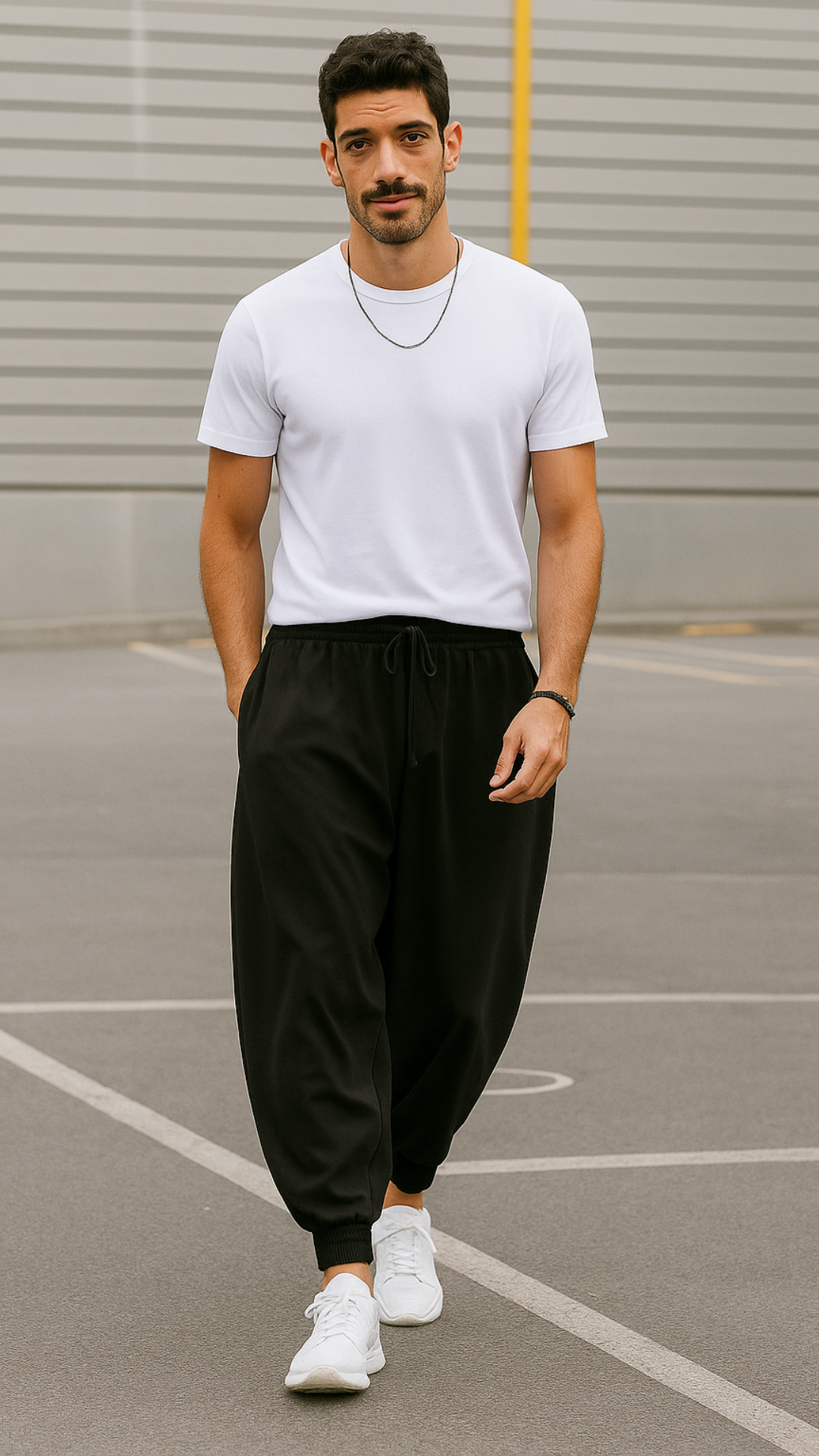 Men's White Solid Classic T-shirt