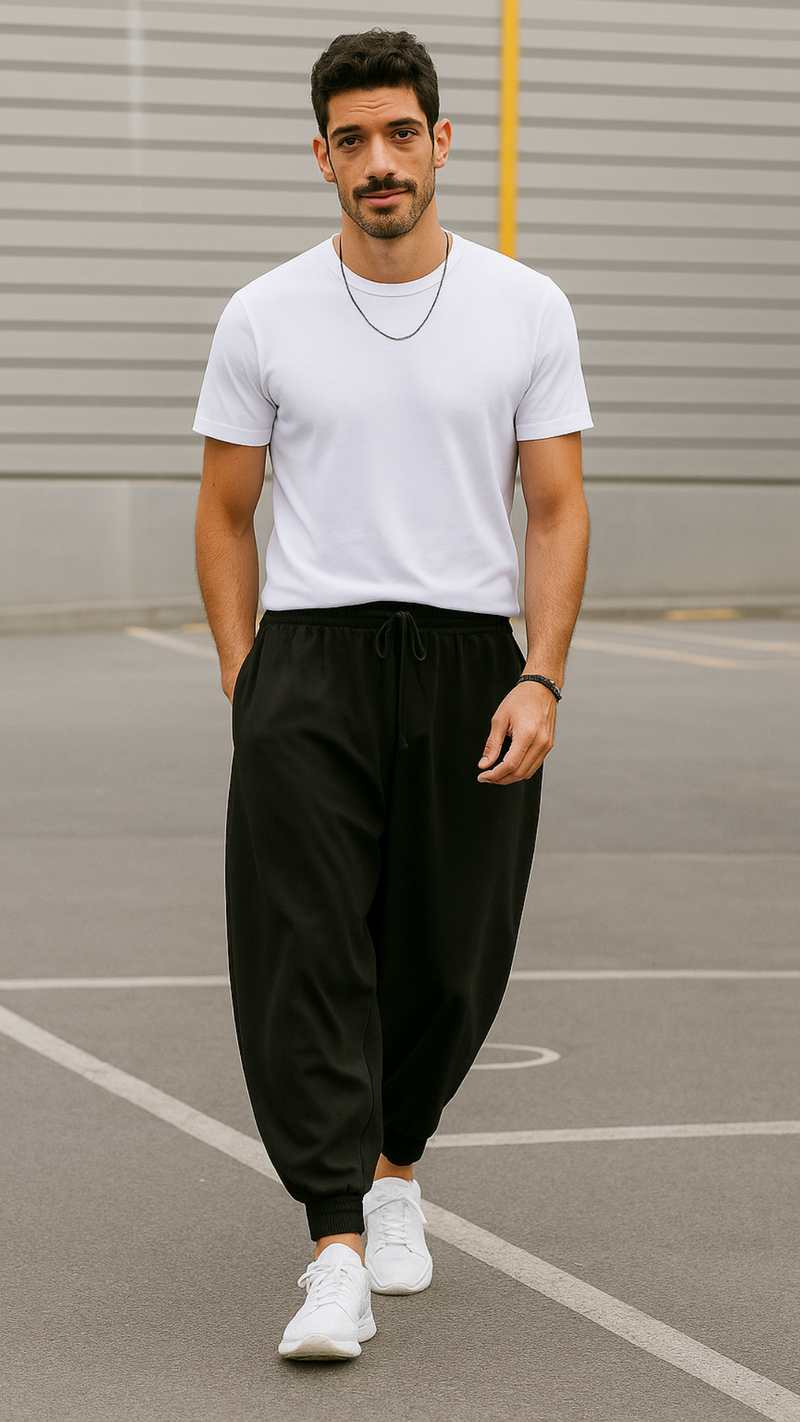 Men's White Solid Classic T-shirt