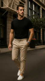 Men's Black Solid Classic T-shirt