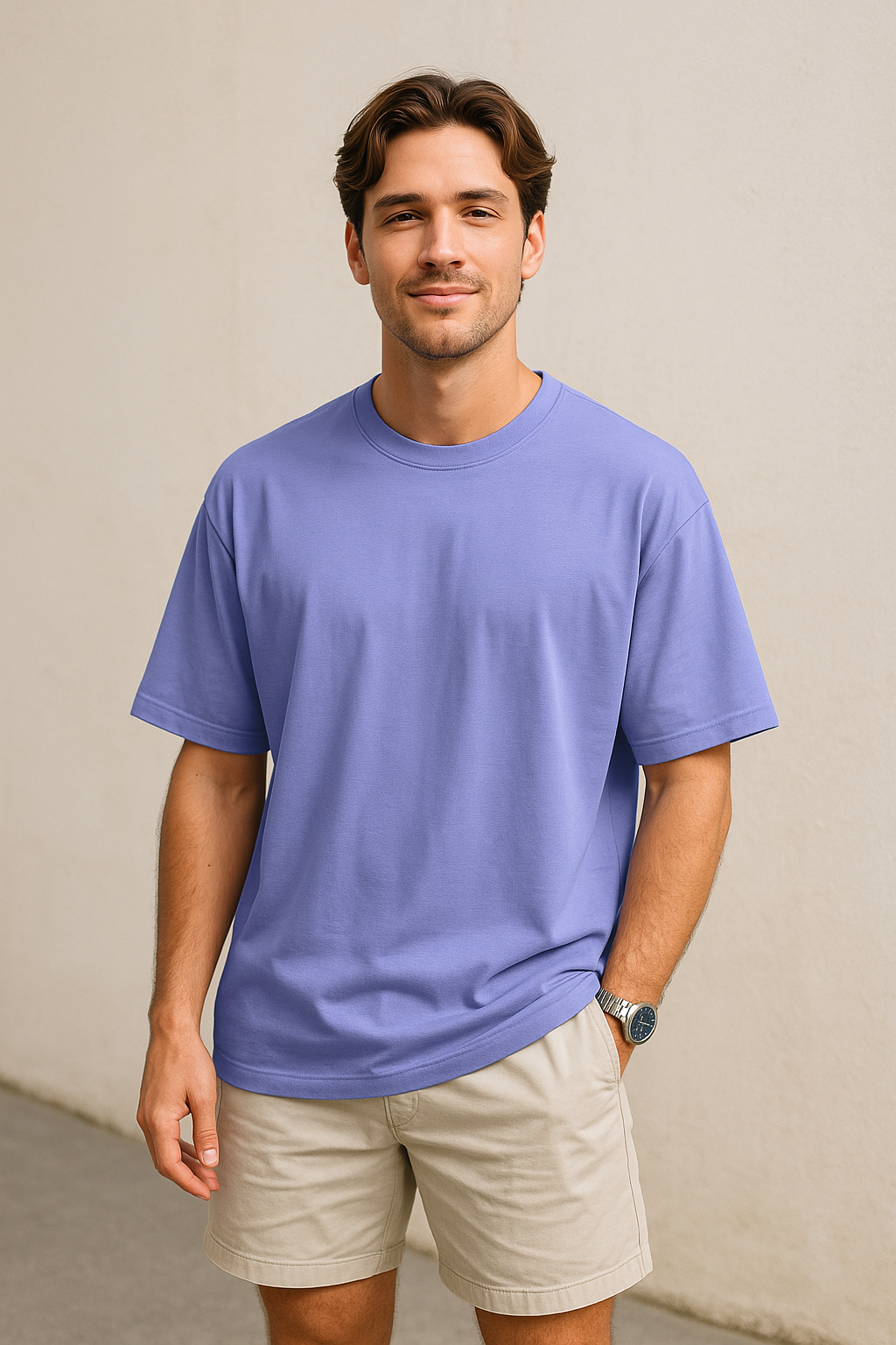 Men's Blue Bell Solid Oversized T-shirt