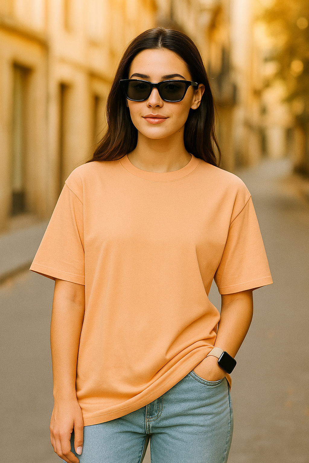 Women's Macaroni and Cheese Solid Oversized T-shirt