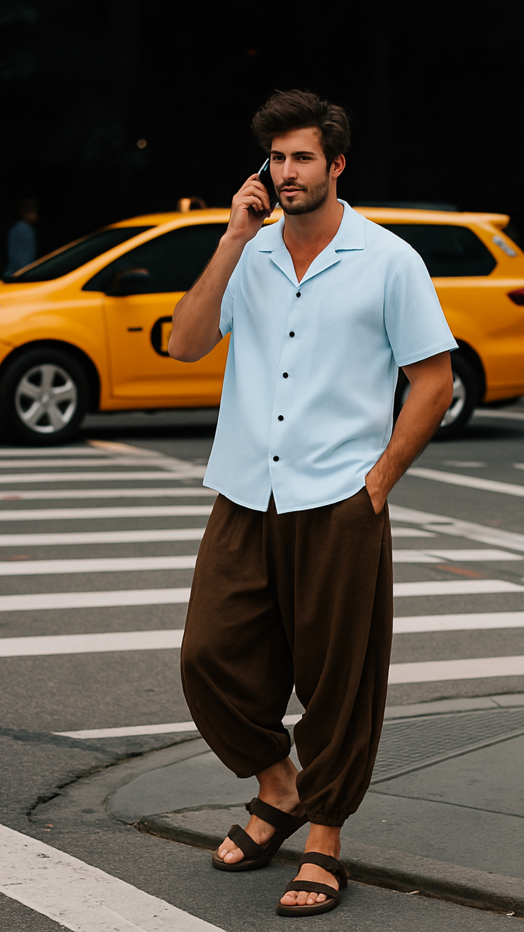 Men's Alice Blue Solid Half Sleeve Shirt