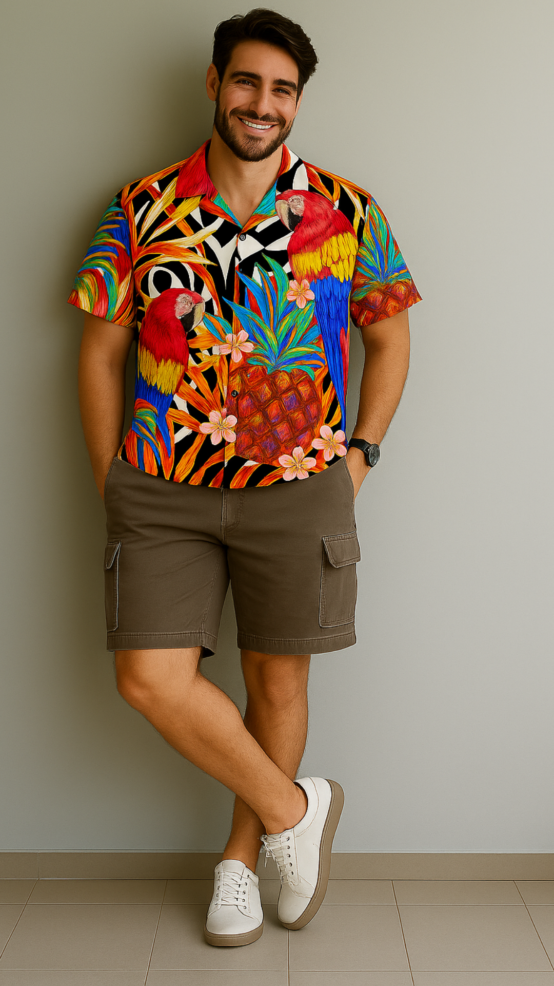 Men's Hawaian Abstract Half Sleeve Shirt