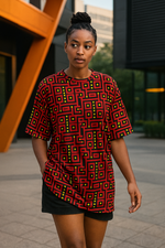 Women's Psychedelic Maze Acid & Punk Oversized T-shirt